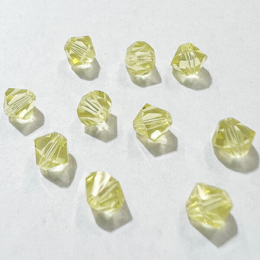 【在庫大特価】高品質ガラスカットビーズ ソロバン型 6mm ジョンキル 10個入り【KN】:クリスタルガラス アクセサリー ビーズ手芸