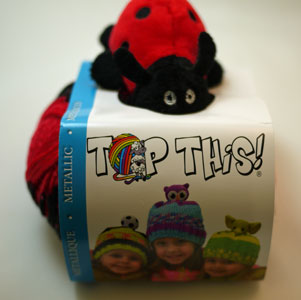 【処分特価】 DMC TOP THIS! Ladybug てんとう虫 (TTY16LB) 【KN】 ぬいぐるみ付き 帽子用毛糸 ニット帽 キット
