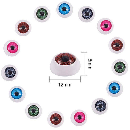 プラスチックアイ 半円形眼球 12mm 2個入 中国製 【KN】wish あみぐるみEYE 編みぐるみ 目玉 手芸 アニマルアイ あみぐるみアイ
