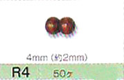 ウッドビーズ 4mm (穴約2mm)  R4-1～R4-7 トーホー 【KN】: ビーズ 手芸
